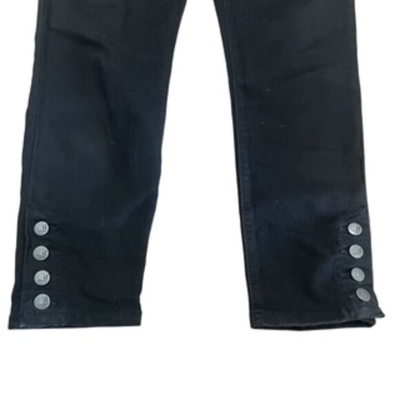 D. Jeans Black Mid Rise Jeans Women’s Size 8 Petite Button Ankle Detail - Picture 3 of 14